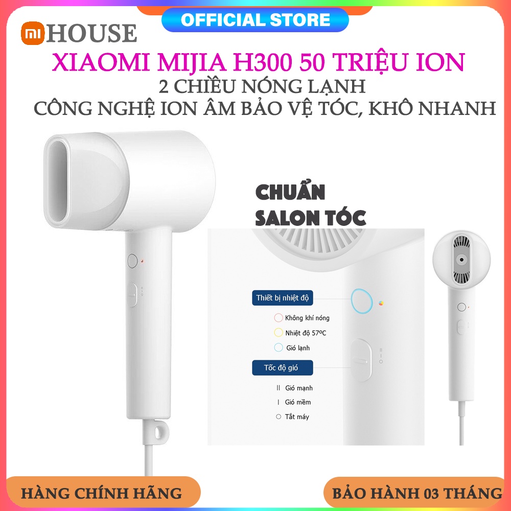 H300 |Máy Sấy Tóc Ion Âm Cao Cấp Xiaomi Mijia H300 Anion 1600W nóng lạnh công nghệ ion âm bảo vệ tóc