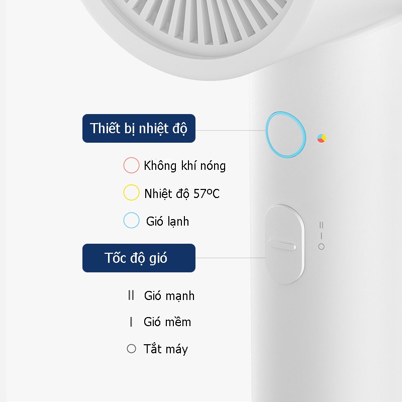 H300 |Máy Sấy Tóc Ion Âm Cao Cấp Xiaomi Mijia H300 Anion 1600W nóng lạnh công nghệ ion âm bảo vệ tóc