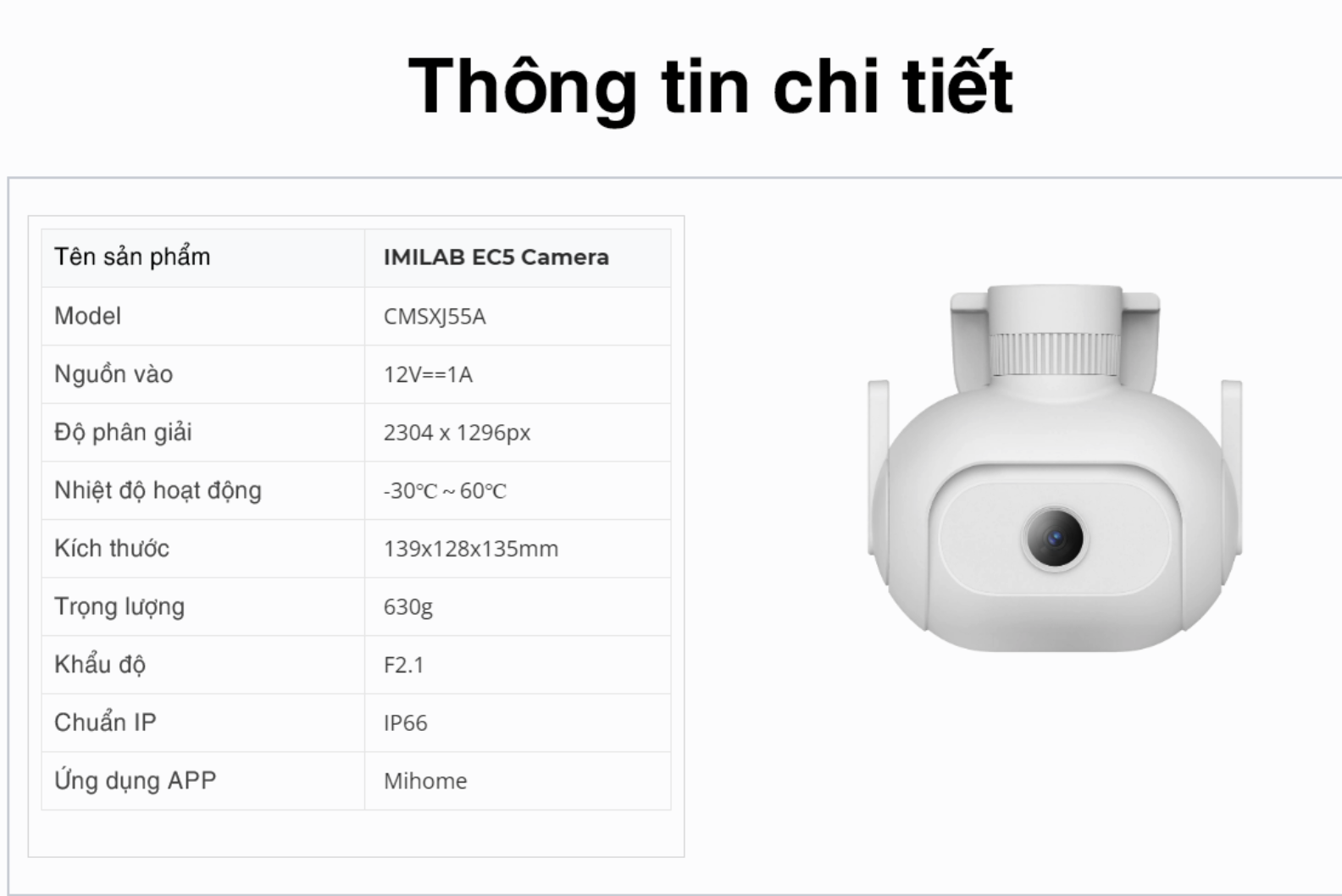  Quốc Tế | Camera ngoài trời Xiaomi IMILAB xoay 360 2K 1296p EC5 xoay 360 độ quay siêu nét - Chính hãng