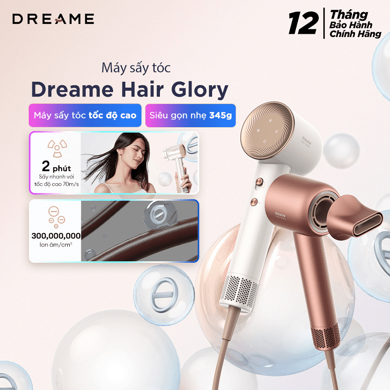 NEW - Máy sấy tóc Dreame Hair Glory Standard AHD6A - Bản quốc tế - BH 12 tháng